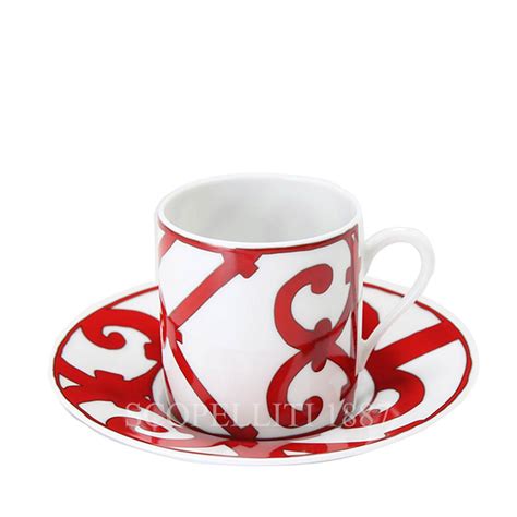 hermes red and white coffee mug|hermes coffee cup and saucer.